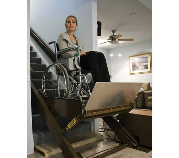 woman in platform lift