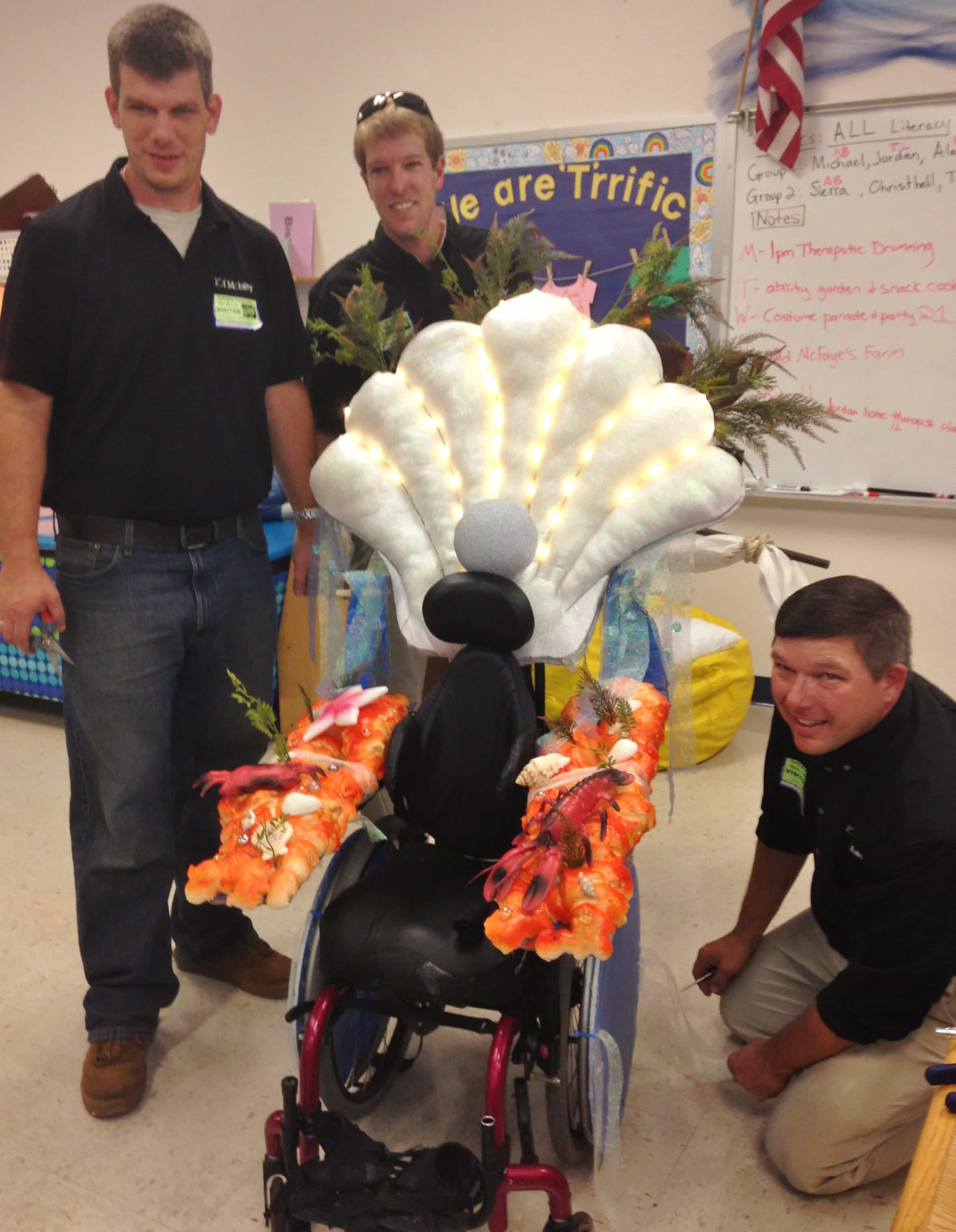 Wheelchair decorated for halloween