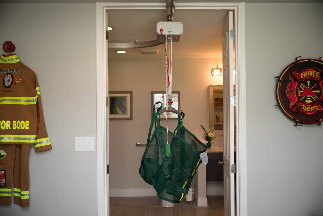 Ceiling lift provides room-to-room transfers for Connor