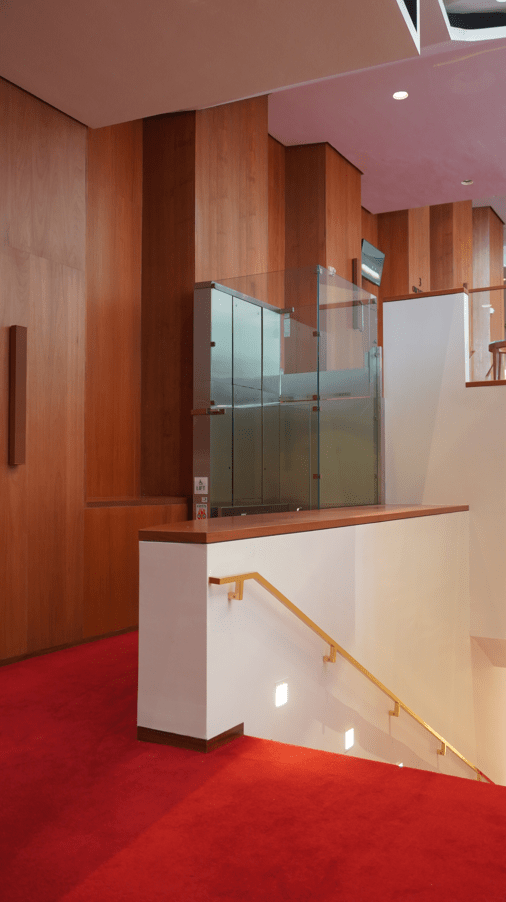 glass VPL inside Jones Hall