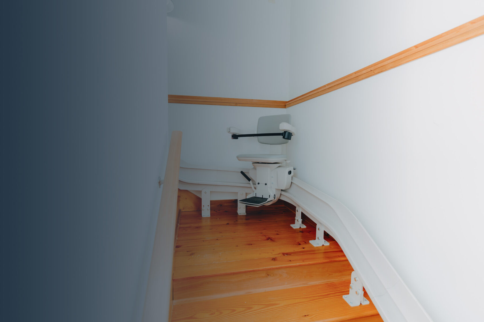 a curved stairlift.