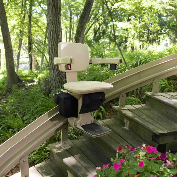 Bruno Elite Outdoor Curved stairlift.