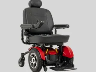 pride power chair in red.