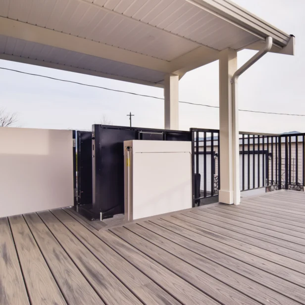 RAM Trus-T-Lift Vertical Platform Lift upstairs.
