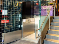 savaria v-1504 prestige vertical platform lift.