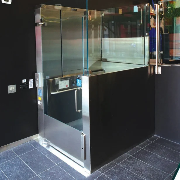 savaria v-1504 prestige vertical platform lift.