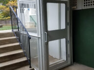 SHC vertical platform lift downstairs.