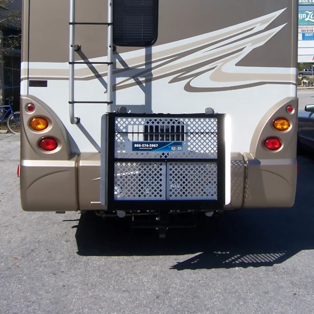 harmar AL300RV attached to the back of a vehicle.