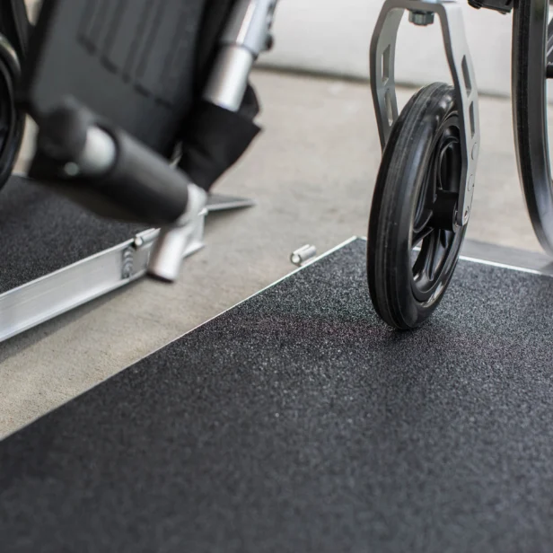 a close up view of a multifold ramp.