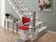 handicare 4000 indoor stairlift installed in a home.