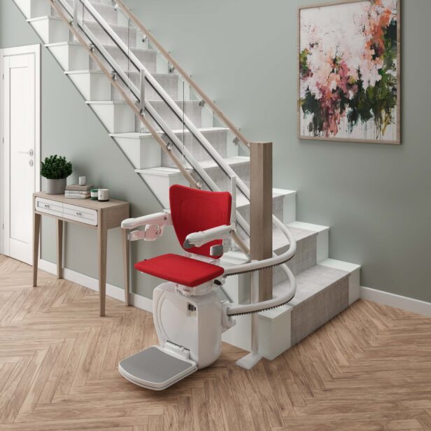 handicare 4000 indoor stairlift installed in a home.