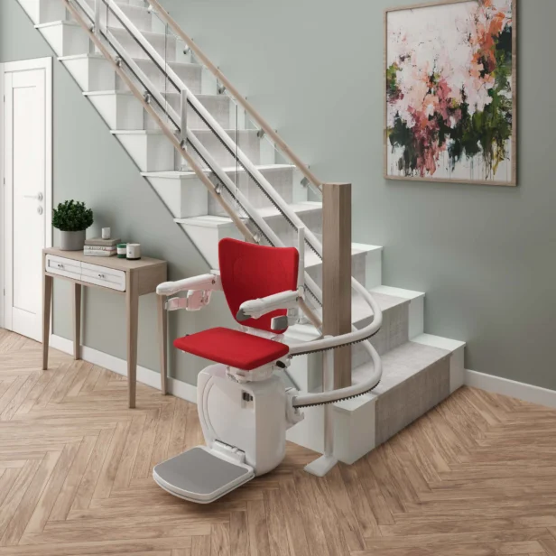 handicare 4000 indoor stairlift installed in a home.